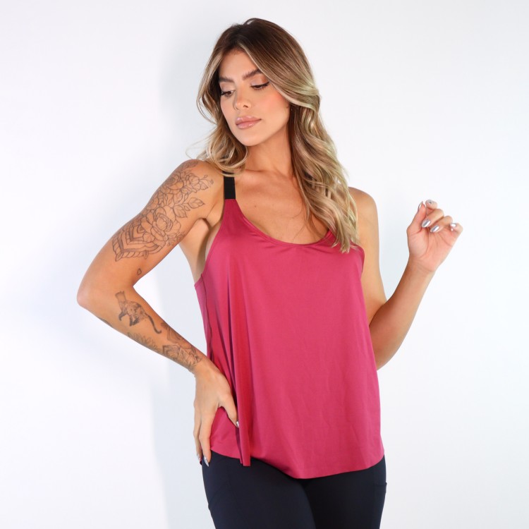 Camiseta Fitness Carolina Com Alça Em Elástico