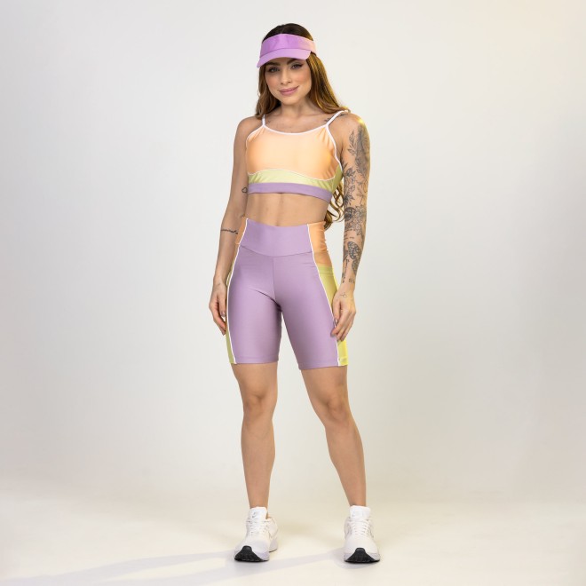 Bermuda Fitness  Sandy Recorte Com Bolso Na Lateral