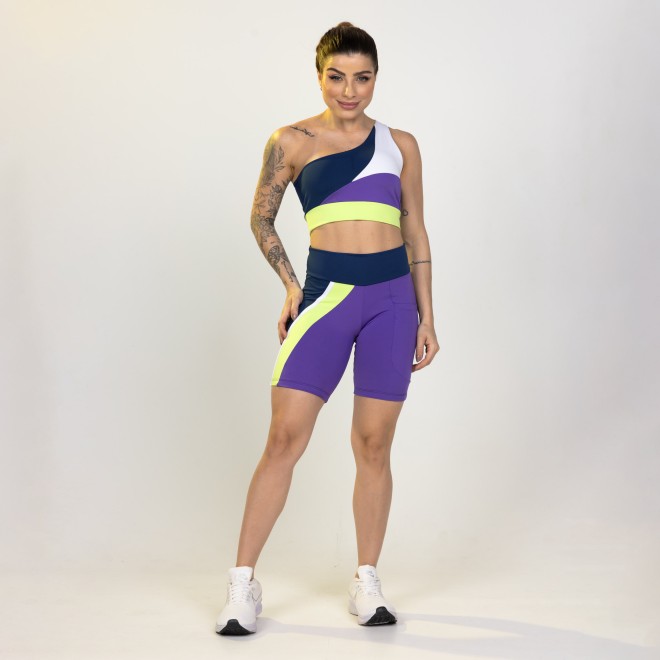 Bermuda Fitness Stella Recorte Com Bolso Frontal