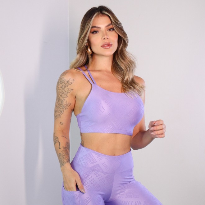 Top Fitness Gabriela Com Alça Dupla E Cruzada Nas Costas