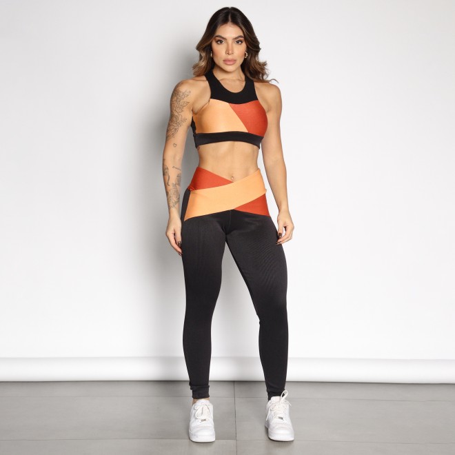 Calça Legging Fitness Suzy Cós Traçado Sobreposto