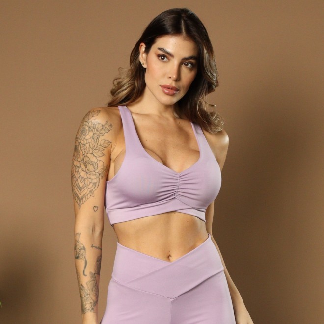 Top Fitness Estrella Com Alças Transversais