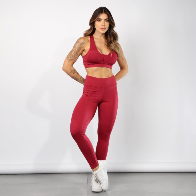 Calça Legging Fitness Isa Com Bolso Na Lateral
