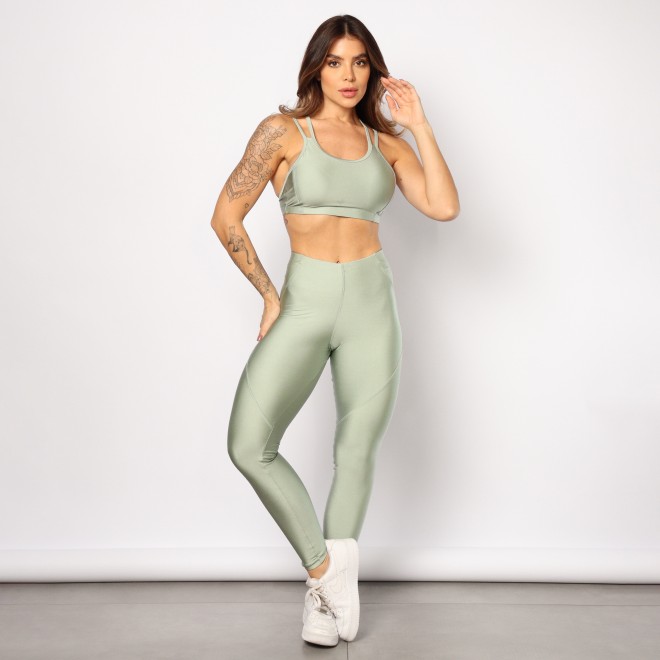 Calça Legging Fitness Sandy Lisa Com Cós Embutido
