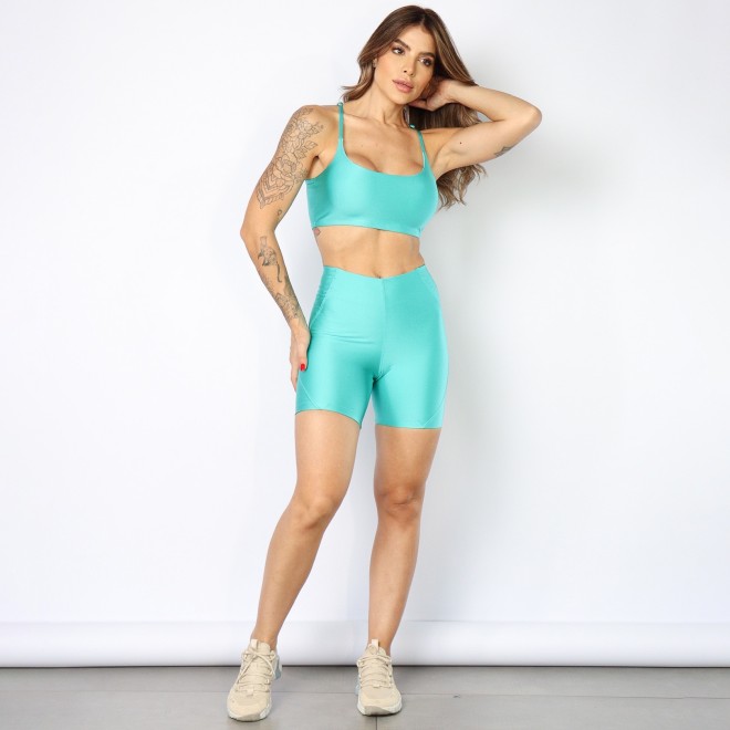 Short Fitness Sandy Liso Com Cós Embutido