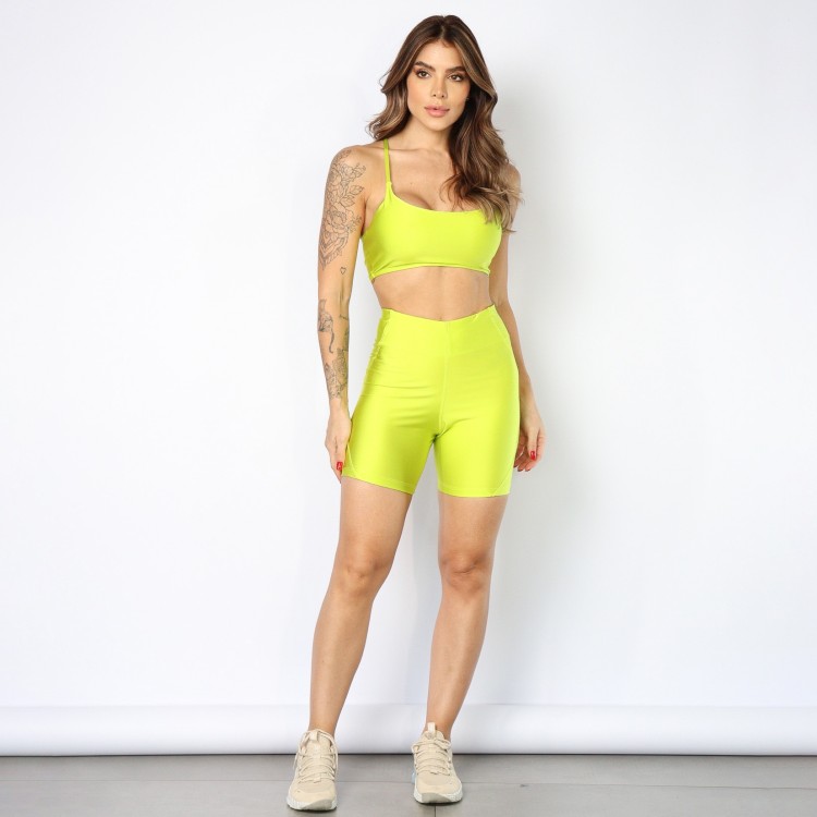 Short Fitness Sandy Liso Com Cós Embutido
